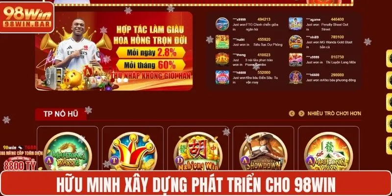 CEO 98WIN Hữu Minh tham gia phát triển cho nhà cái