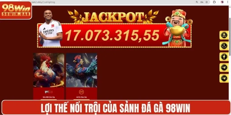 Lợi thế nổi trội của sảnh đá gà 98WIN