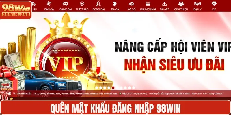 Quên mật khẩu truy cập 98win